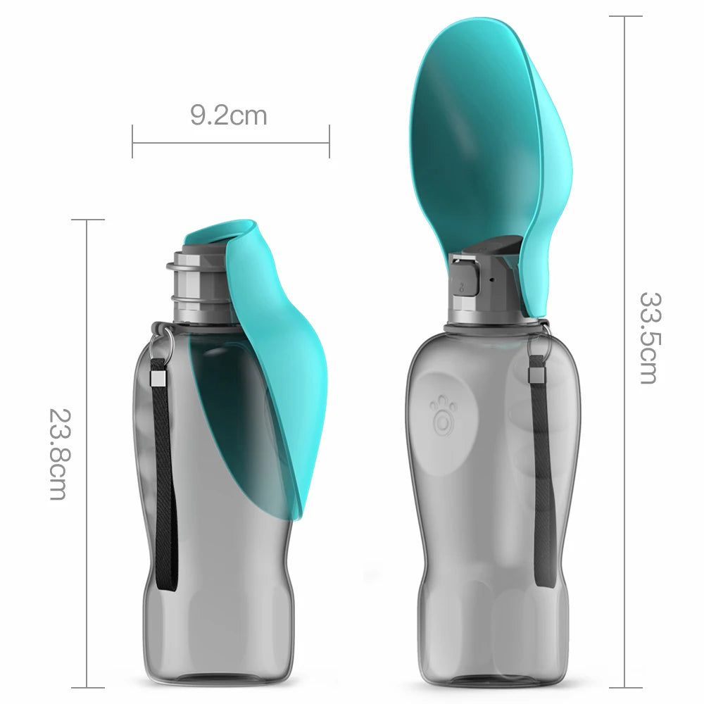 800ml Leakproof Dog Water Bottle for Walks & Hikes