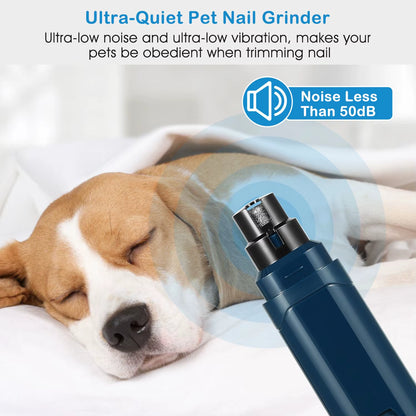 Professional Pet Nail Grinder – Low Noise 2-Speed Rechargeable Grooming Tool