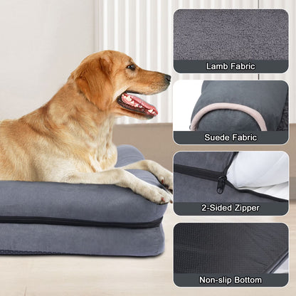 Fluffy Orthopedic Dog Bed – Pressure Relief Foam for Medium Dogs