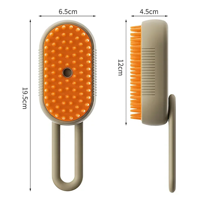 Steamy Pet Brush – 3-in-1 Cat & Dog Grooming Hair Remover