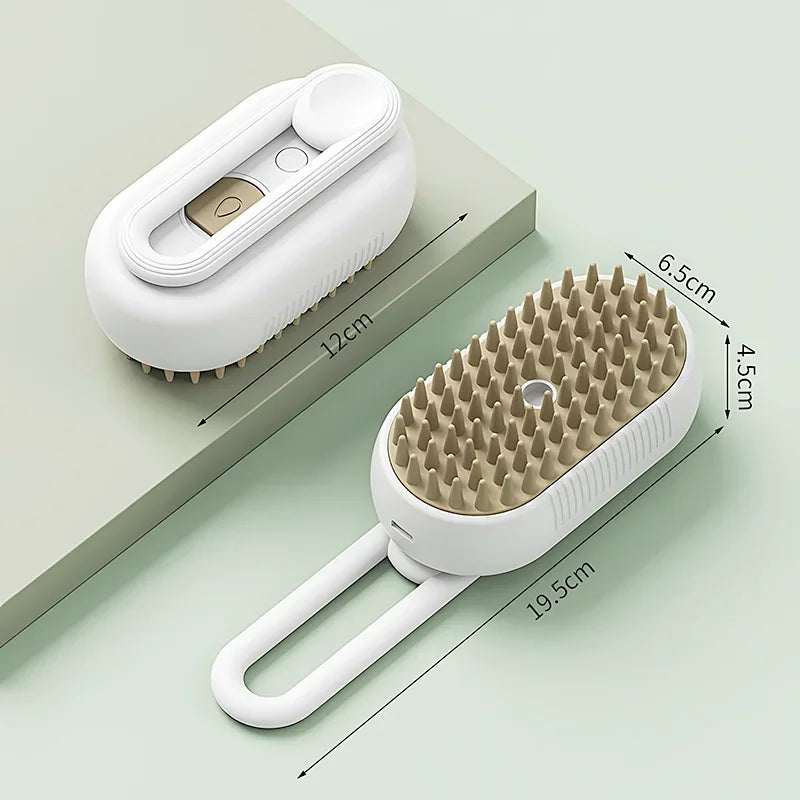 Steamy Pet Brush – 3-in-1 Cat & Dog Grooming Hair Remover