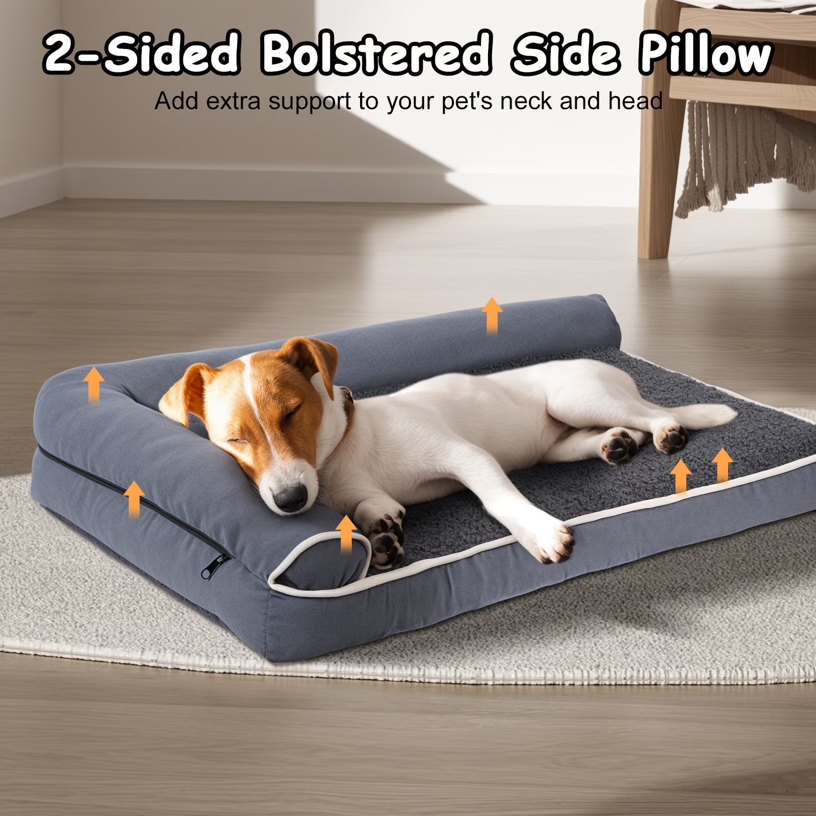 Fluffy Orthopedic Dog Bed – Pressure Relief Foam for Medium Dogs