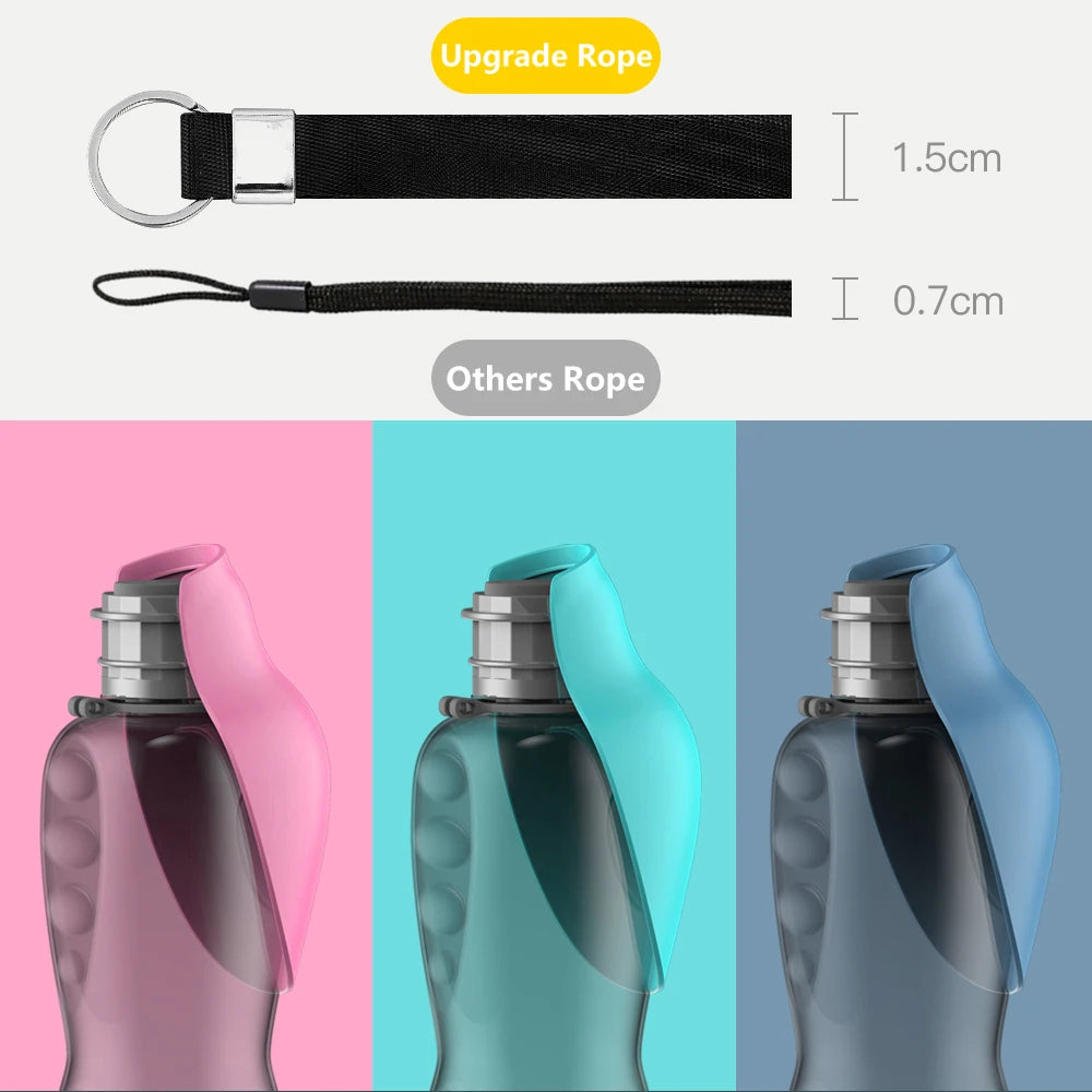 800ml Leakproof Dog Water Bottle for Walks & Hikes