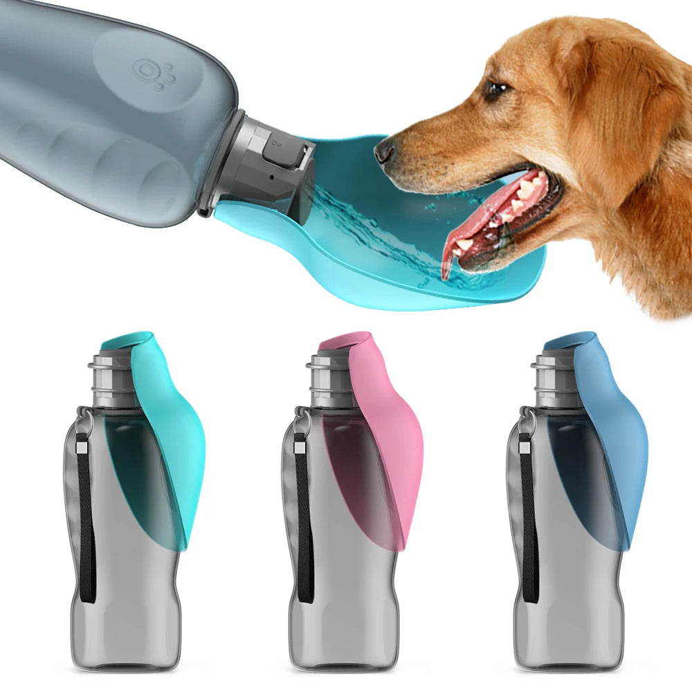 800ml Leakproof Dog Water Bottle for Walks & Hikes