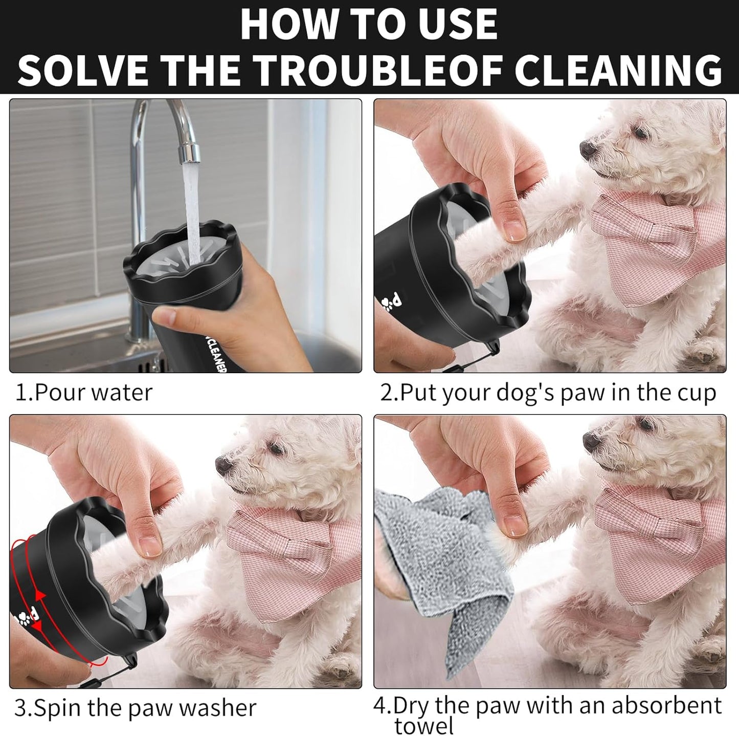 Dog & Cat Paw Cleaner Set – 7-in-1 Paw Washer Kit