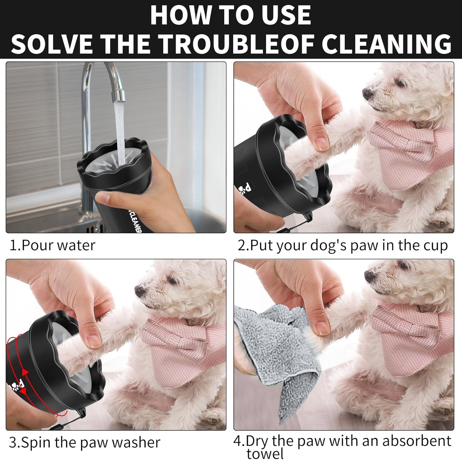 Dog & Cat Paw Cleaner Set – 7-in-1 Paw Washer Kit