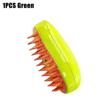 Steamy Pet Brush – 3-in-1 Cat & Dog Grooming Hair Remover