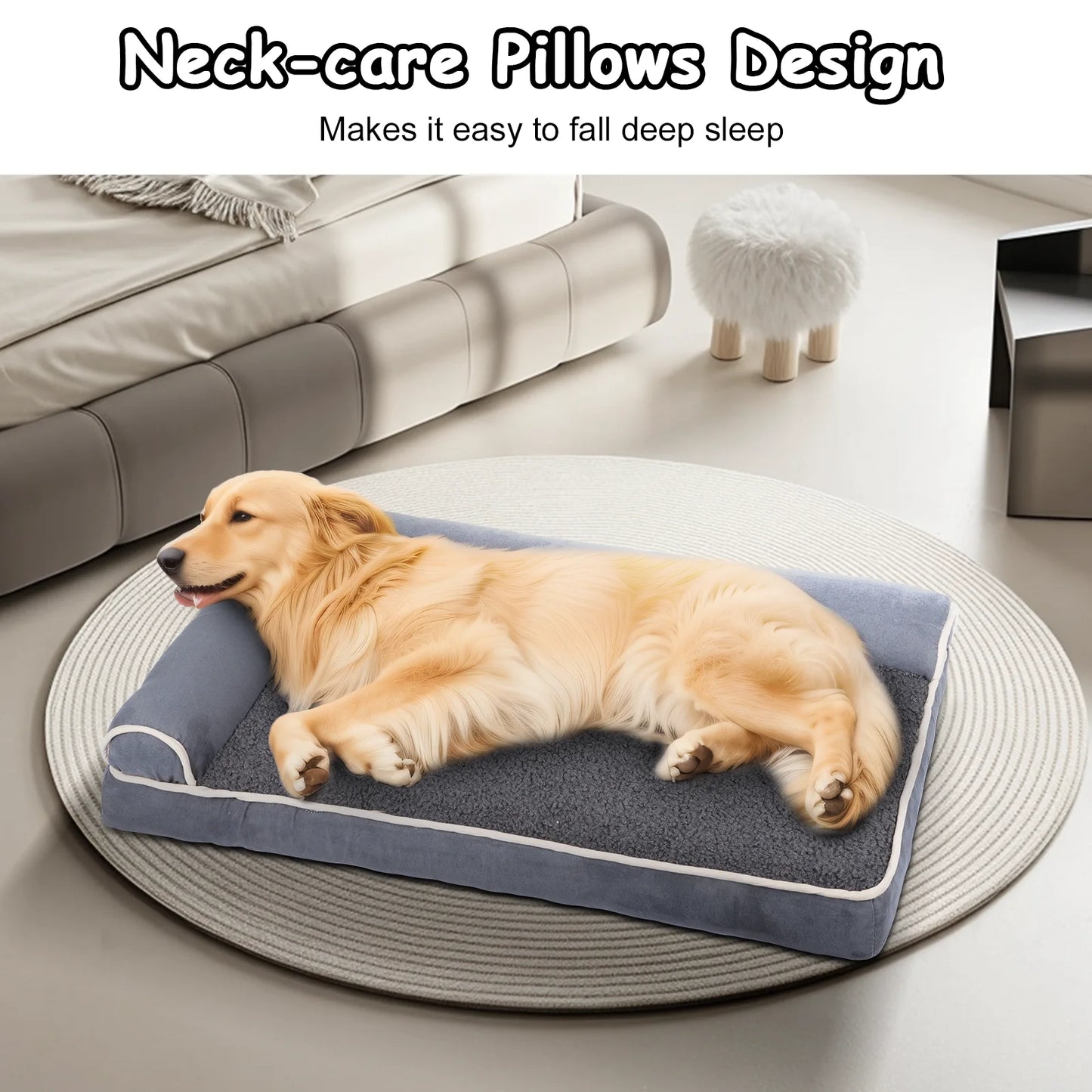 Fluffy Orthopedic Dog Bed – Pressure Relief Foam for Medium Dogs
